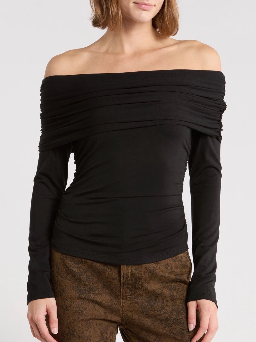 NWT Veronica Beard Black Chaiya Off the Shoulder Top